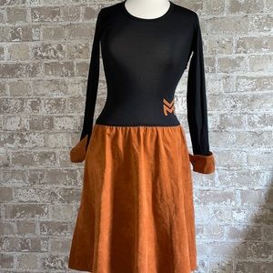 Vtg Vera Maxwell Speed Suit Cognac Black Pockets Flip Cuffs VM Nan Duskin FLAWS